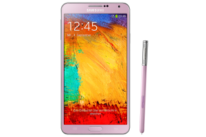 Samsung GALAXY Note 3 SM-N9005 in rosa Frontansicht mit S Pen