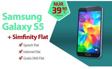 Samsung Galaxy S5 mit der Simfinity Flat