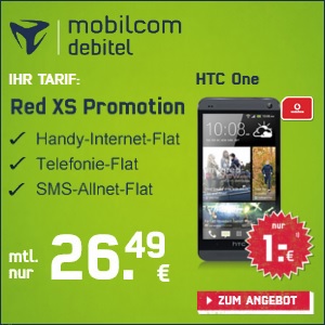 Top-Smartphone HTC One für nur 1 Euro mit Allnet-Flat im Vodafone-Netz