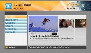 Kabel Deutschland Mediathek Select Video Menü - Das Video on Demand Angebot von Kabel Deutschland