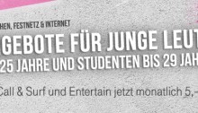 Telekom Call & Surf und Entertain: Junge Leute sparen monatlich 5 Euro