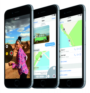 iPhone 6 front Spacegrau - mit iOS 8
