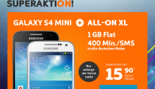 simyo Superaktion Samsung Galaxy S4 mini mit simyo All-On XL Smartphone-Tarif