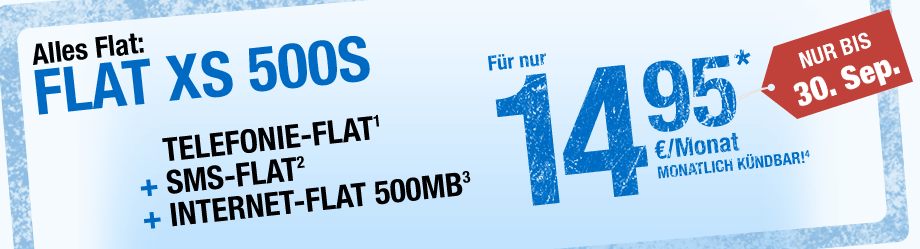 smartmobil.de Allnet Flat - Flat XS 500 S - Sparangebot