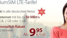 PremiumSIM LTE Flatrate-Tarife zum kleinen Preis