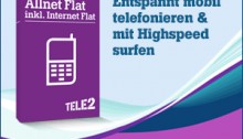 Tele2 Allnet Flat inklusive Internet Flat mit zehn Prozent Online-Vorteil auch im November 2014