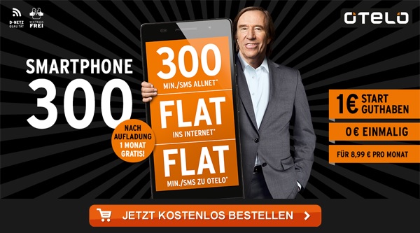 otelo Smartphone-Tarif 300 für nur 8,99 Euro monatlich