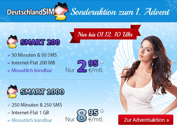 DeutschlandSIM Adventskalender mit der ersten Advents-Wochenendaktion