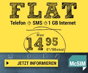 McSIM Flat XM 1000 plus Aktionsangebot