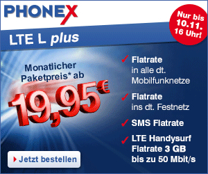 Phonex LTE Allnet-Flat LTE L plus Wochenendaktion