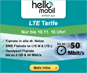 helloMobil Wochenendaktion - helloMobil LTE-Tarife ab 9,95 Euro monatlich