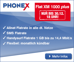 Phonex Silvester-Aktion Flat XM 1000 plus Allnet Flatrate
