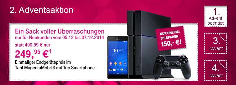 Telekom Mobilfunk Weihnachtsaktion zum zweiten Advent