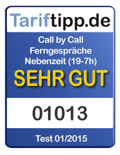 Tariftipp.de Tarifsiegel Call by Call für Ferngespräche von Tele2