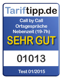 Tariftipp.de Tarifsiegel Call by Call für Ortsgespräche von Tele2