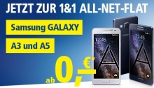 1&1 hat die neuen Samsung GALAXY A Modelle ab 0,- Euro im Angebot