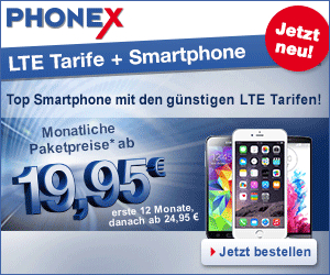 Günstige Phonex LTE Allnet-Flat Smartphone-Tarife mit Top Smartphones im Paket
