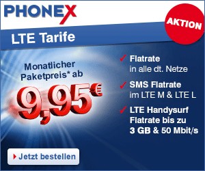 günstige Phonex LTE Aktionstarife ab 9,95 Euro monatlich