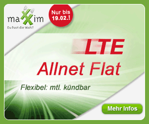 maXXim LTE Allnet-Flat Aktionstarife ab 14,95 Euro und monatlich kündbar