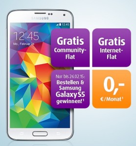 netzclub Aktion - Gratis mobiles Internet - Gratis netzclub Community-Flat - Samsung Galaxy S5 Gewinnspiel