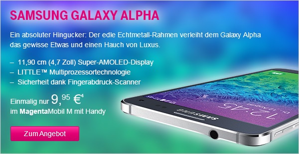 Telekom Frühlingsangebot mit dem Samsung Galaxy Alpha