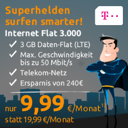 crash-tarife Deal der Woche - 3GB mobile Datenflat in D1-Netz Qualität für nur 9,99 Euro monatlich