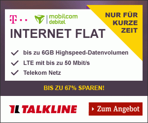 Talkline Datenflat Aktionstarife im besten D-Netz ab günstige 3,99 Euro im Monat