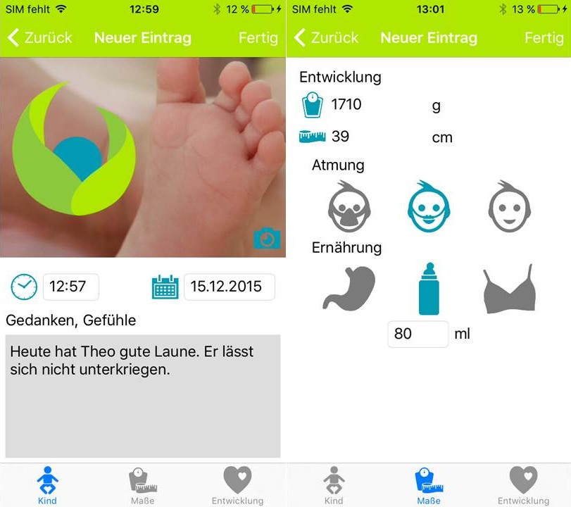 Neo-App#Tagebuch unterstützt Eltern frühgeborener Kinder