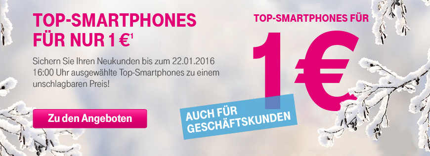 Top Smartphones schon ab 1 Euro Zuzahlung bei der Telekom