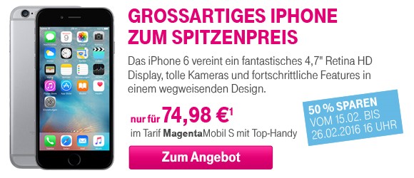 Das iPhone 6 zum halben Preis bei der Telekom