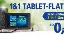 Bei den 1&1 Tablet-Flat Datentarifen 2-in-1 Tablet- und Notebook-Computer bereits ab 0 Euro Zuzahlung