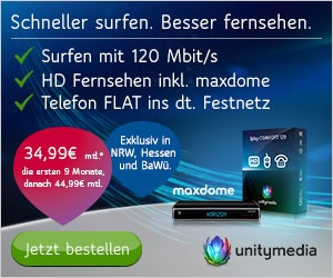 Unitymedia 3Play Kabel-Internet, HD-TV und Telefon Tarife
