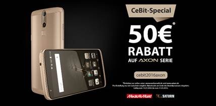 ZTE CeBIT-Special - 50 Euro Rabatt auf ZTE Axon Smartphones