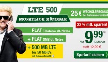 smartmobil.de LTE 500 Allnetflat Spartarif für 9,99 Euro monatlich