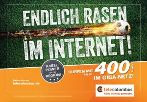 Endlich Rasen im Internet - Tele Columbus Glasfaser Internet mit bis zu 400 Mbit/s