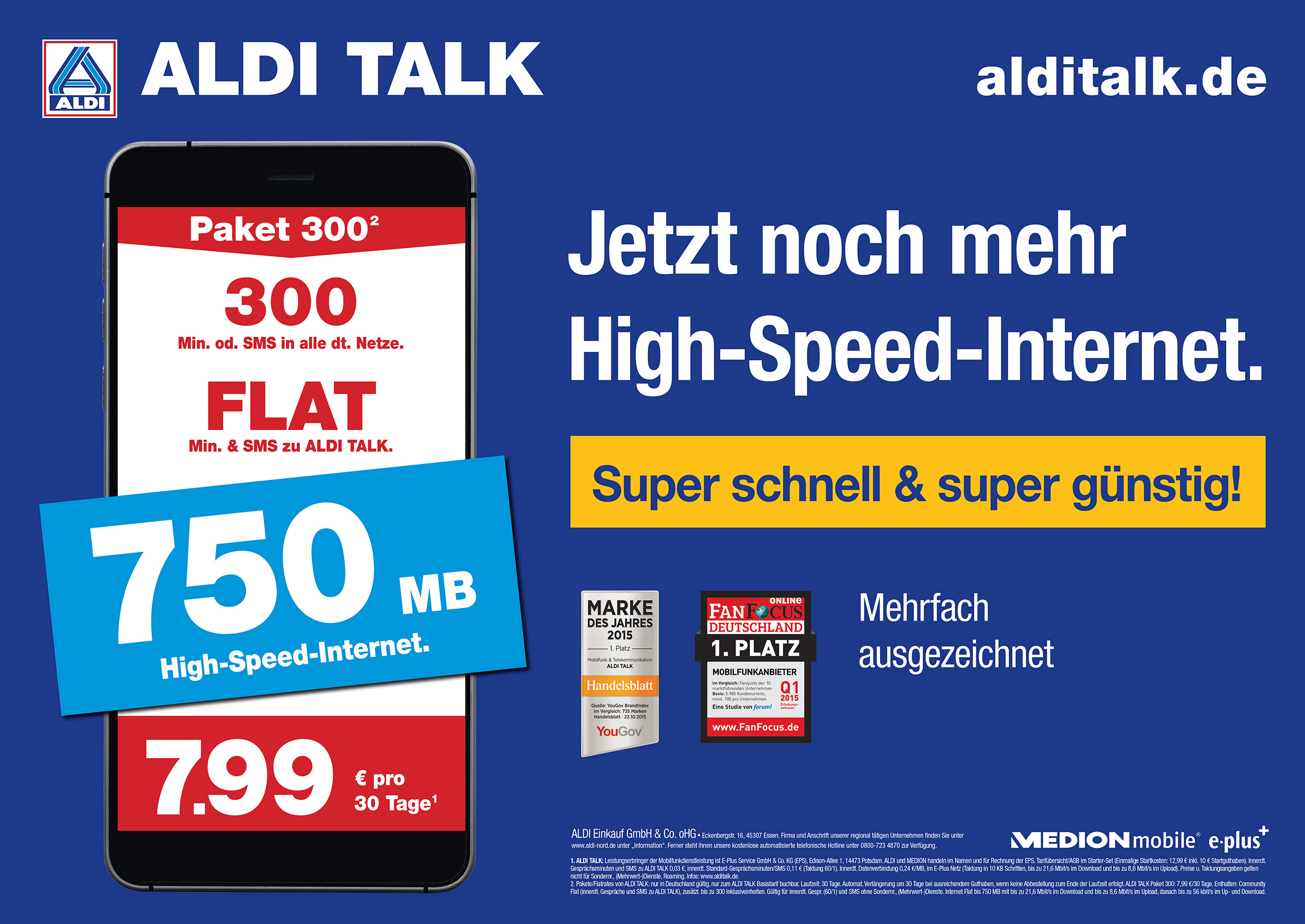 Super schnell und super günstig: ALDI TALK erhöht Datenvolumen in allen Paketen