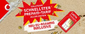 Vodafone CallYa Prepaid Handytarife inklusive EU-Roaming