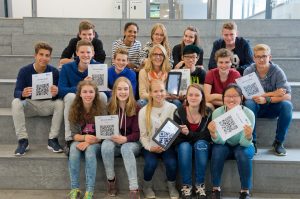 Projektgruppe am Gymnasium Ottobrunn nach der QR-Rallye - Bild: Robert Broucek