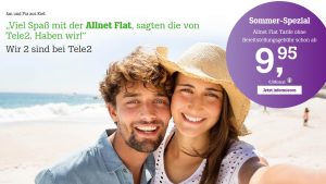 Tele2 Sommer Spezial Aktionstarife - Allnetflat Handytarife zum Aktionspreis
