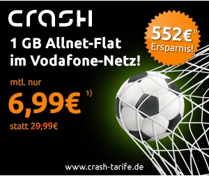 Günstiger Handyvertrag mit Allnetflat und 1GB Datenflat im Vodafone-Netz für nur 6,99 Euro im Monat