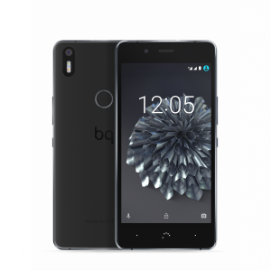 Das neue BQ Aquaris X5 Plus Android Handy in schwarz Vorderseite und Rückseite