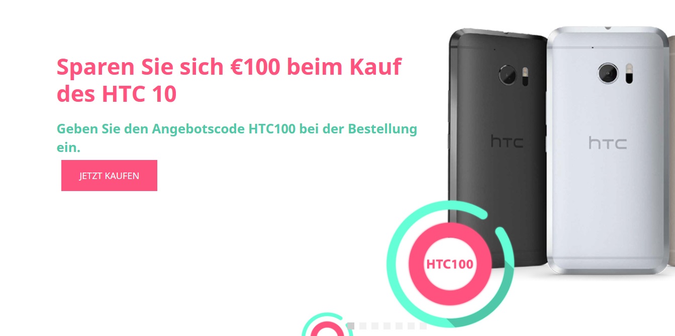 100 EURO RABATT-DEAL: HTC ERWEITERT SOMMER-KAMPAGNE ZUM HTC 10