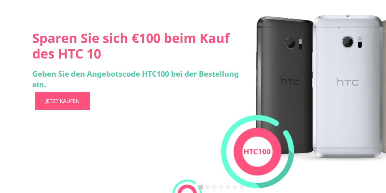 HTC 100 Euro Rabatt Deal für das HTC 10