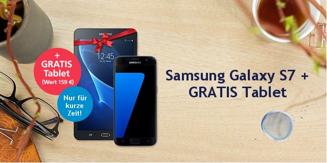 O2 Aktionsangebot – Das Samsung Galaxy S7 oder Galaxy S7 edge plus gratis Samsung Tablet
