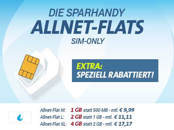 Preissturz bei den Sparhandy Allnetflat-Handytarifen im D1 Netz