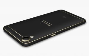 Das neue HTC Desire 10 Lifestyle in Stone-Schwarz Ansicht von hinten liegend