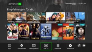 advance-TV Home Menü