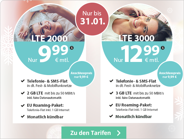 Preisbrecher bei PremiumSIM – Allnetflat Handytarife mit LTE und EU-Paket schon ab 9,99 Euro
