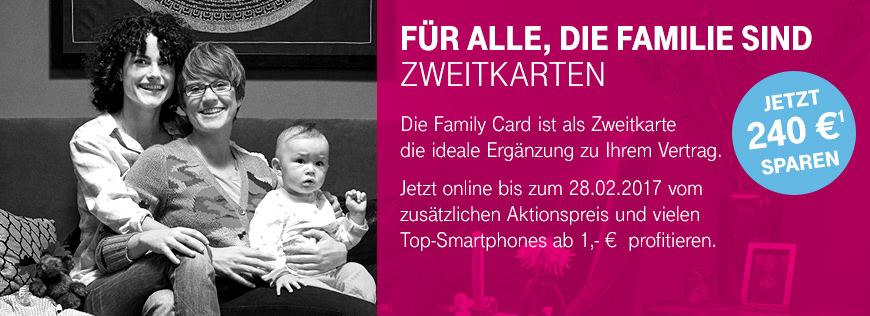 Top Smartphones für 1 Euro in den Telekom Mobilfunk Family Card Tarifen