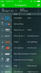 advanceTV EPG Anzeige auf Smartphone